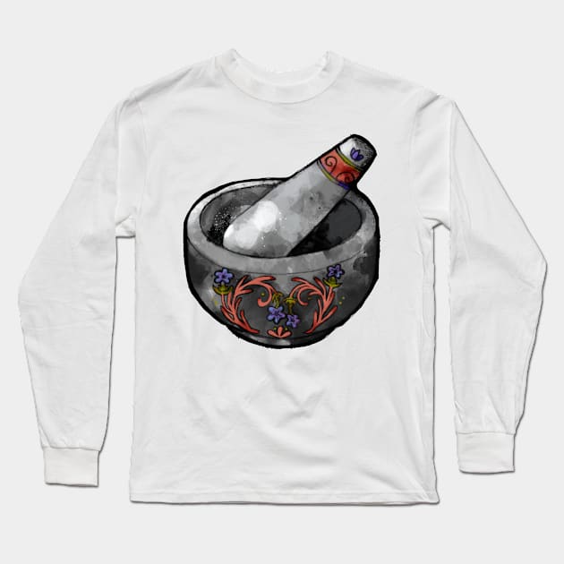 Kitchen Witch mortar and pestle sticker Long Sleeve T-Shirt by JJLosh